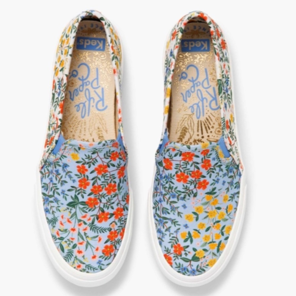 Keds Rifle Paper Company Wildwood Double Decker Slip-On Floral Shoe Size 8